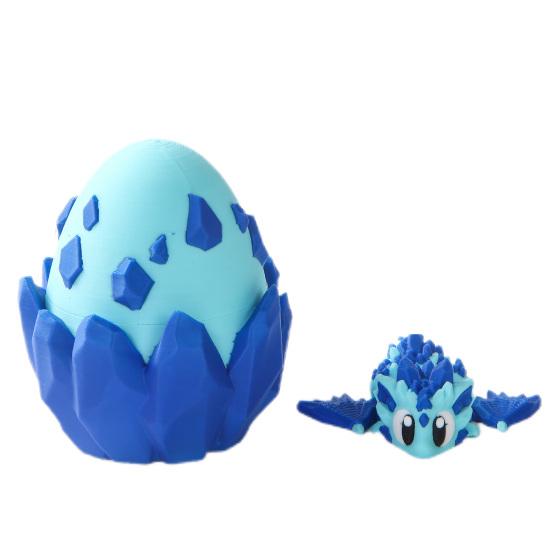 Flexible Sports Ball Dragon And Egg, Articulated Dragon Fidget Toy, 3D Printed Egg with Winged Dragon Inside, Stress Relief Desk Toy