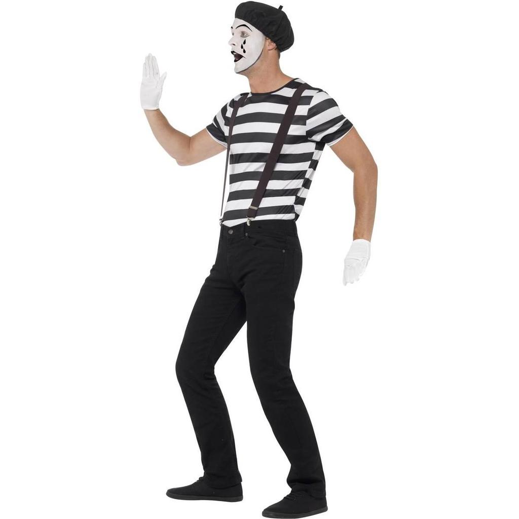 Smiffys Mens Mime Artist Costume Set