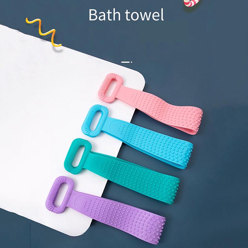 Gąbka do ciała Szczotki silikonowe Ręczniki kąpielowe Scrubber Pocieranie Peeling pleców Masaż Pas prysznicowy Rozszerzone szczotki do czyszczenia skóry
