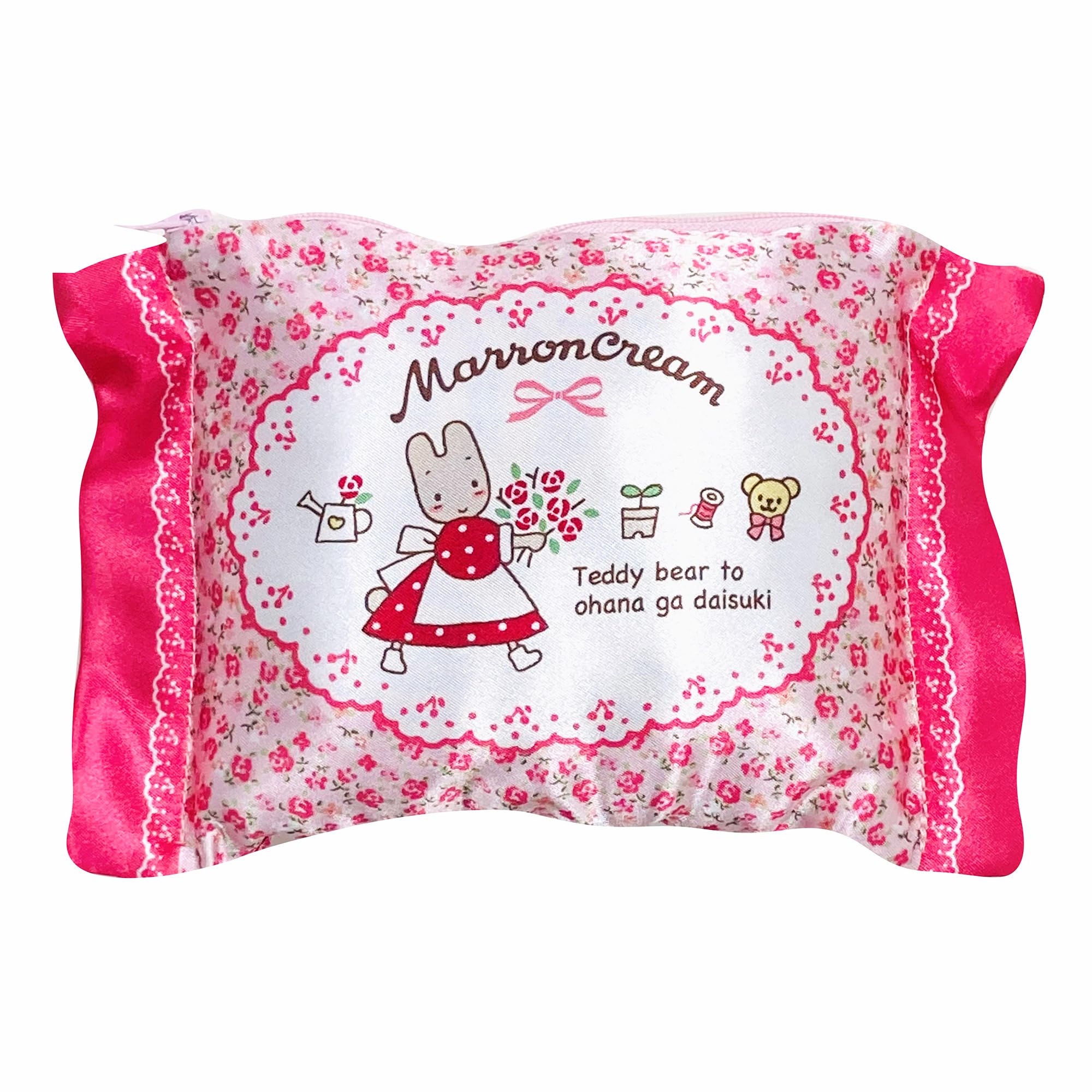 

MORIPiLO Maron Cream Tissue Sanrio Small Item Plush Toy 20x14cm by Makura no Morishita Case, Characters, Case, Pouch, Cute, (Pillow Pouch, Pink)