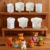 Cute Brown Bear Aromatherapy Candle Silicone Mold Epoxy Resin Cute Bear Mold Gypsum Mold Home Decoration Handicraft Gift