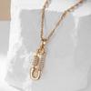 Personality Pin Shape Pendant Necklace for Women Rose Gold Color Zircon Pendant Fine Jewelry for Daily Wear