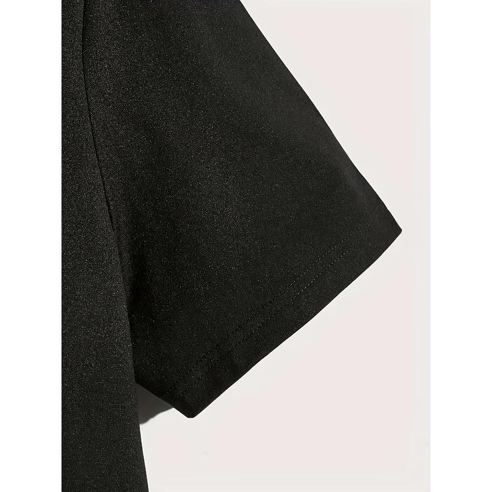 Herren Baumwoll-T-Shirt "Geht es dir gut?"" Grafik-T-Shirt, Kurzarm Rundhalsausschnitt, Normale Passform, Ganzjährige Freizeitkleidung - Schwarz