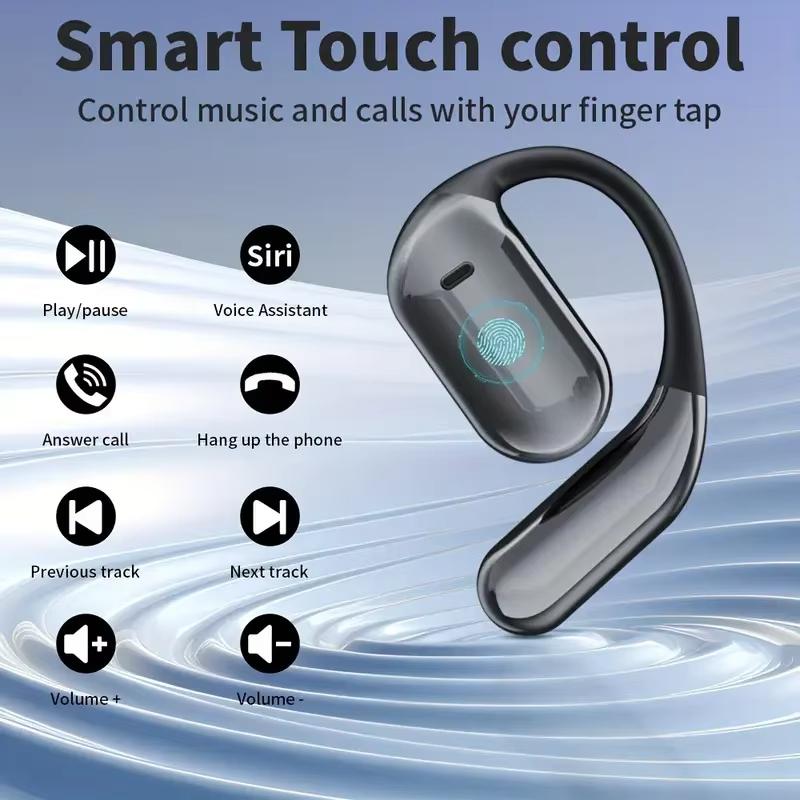 Cuffie Q16Pro V5.4 Bluetooth Auricolari Wireless Sportivi Cancellazione del Rumore Impermeabili Ganci per l'orecchio Auricolare Schermo Touch Intelligente