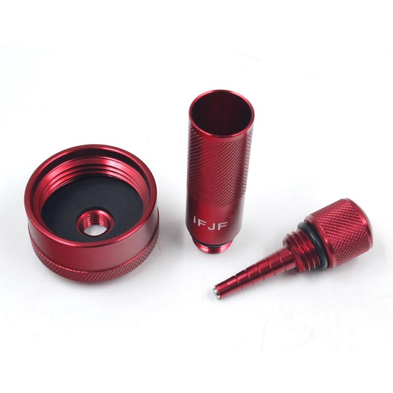 Aluminum Red Extended Run Gas Cap Adapter, Mess Oil Changes Funnel, Magnetic Tip Dipstick Oil Dip Stick for Honda eu2000i eu10i