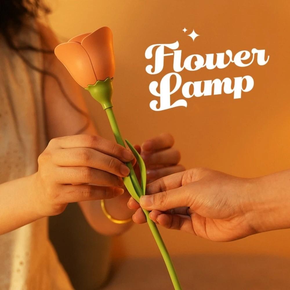 Mit Helligkeitsspeicher Schreibtischlampe Biegsame Blume LED Tischlampe Tragbare Rose LED Lampe Nachttisch