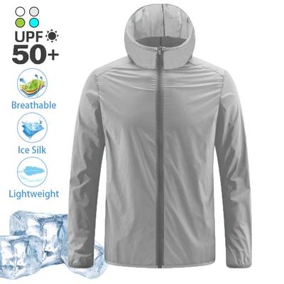 Sommer Herren Ice Silk Sonnenschutzkleidung Leichte atmungsaktive Outdoor-Anti-Ultraviolett-Hautmanteljacke
