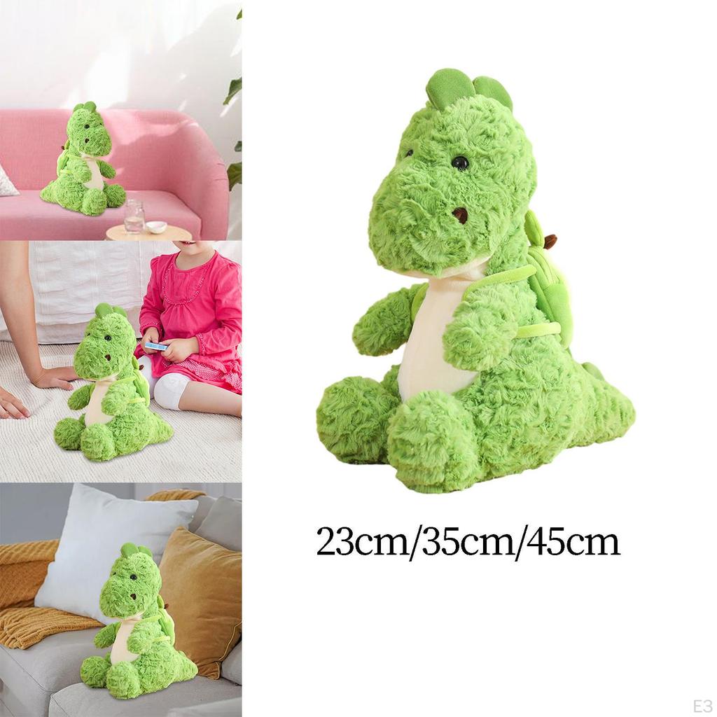 Stuffed Animal Plush Toy Green Bedtime Companions Soft Figurine Dinosaur Throw Pillow for