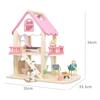 Baby simulation pink princess doll room playing house double-layer villa wooden house DIY assembly parent-child toys