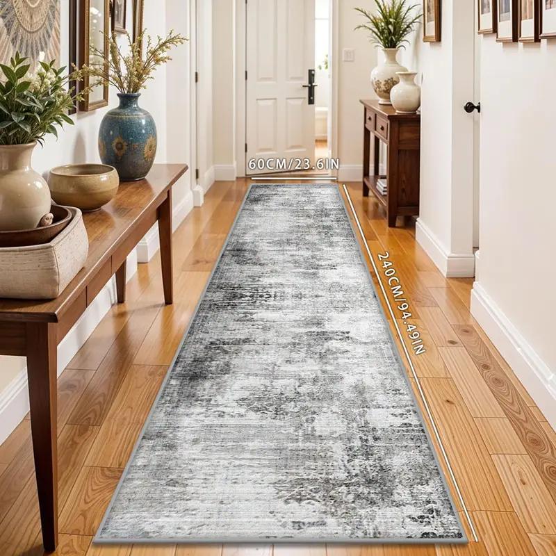 Modern Luxury Thin Runner Rug Easy-Care Anti Slip Bedside Corridor Balcony Floor Mat Home Decor