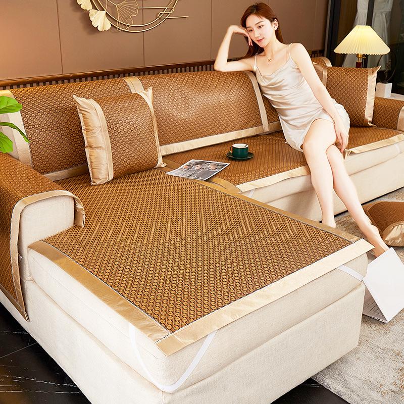 Summer Rattan Mat Sofa Cushion Universal In All Seasons  New Simple Modern Non-Slip Seat Cushion Summer Cover Towel