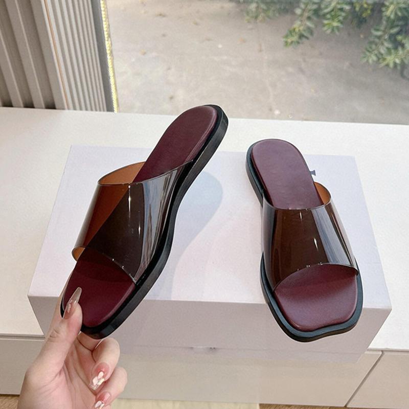 Fashion women transparent slippers flat heel strange open toe flip flops ladies clear beach slides shoes woman sandalias pantuflas mujer