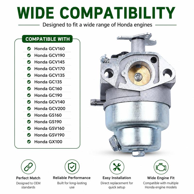 For Honda GCV160 GCV190 GCV135 GCV145 Lawn Mower Carburetor Kit Air Filter Spark Plug Replaces 16100Z0L876 17211ZL8023 Set