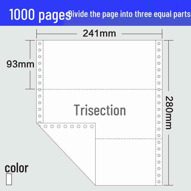 Customizable Dot Matrix Printing Voucher Paper, 241-1 Format, Single Sheet, 2/3-Part Delivery Note Compatible