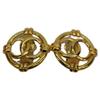 CHANEL 29 Gold Plated Circle CC Logos Earrings Earring goldUsed