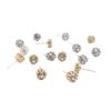 Korean Style Crown Stud Earrings with Rhinestone Zirconia