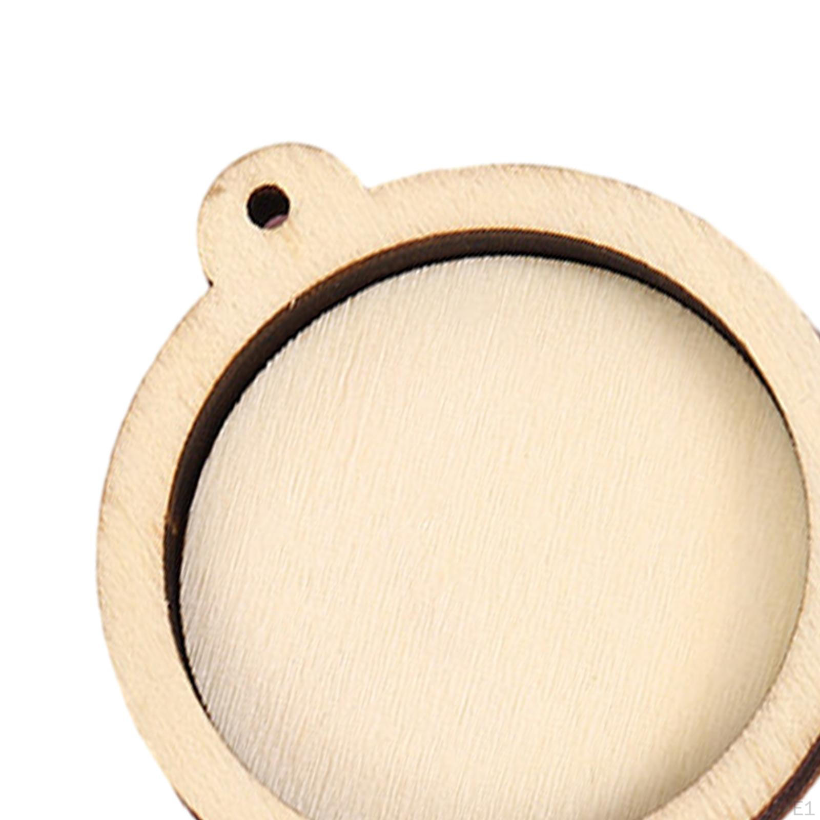 10 шт. Мини-пяльцы для вышивания Рамки Деревянный дисплей для подвесок-шармов Round — фото 3