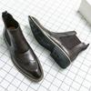 Fashion Men Shoes Leather Party Dress Shoes High Quality Chelsea Boots Oxford Men Yuppie Formal Boots For Men Classic Brogue Social Shoe