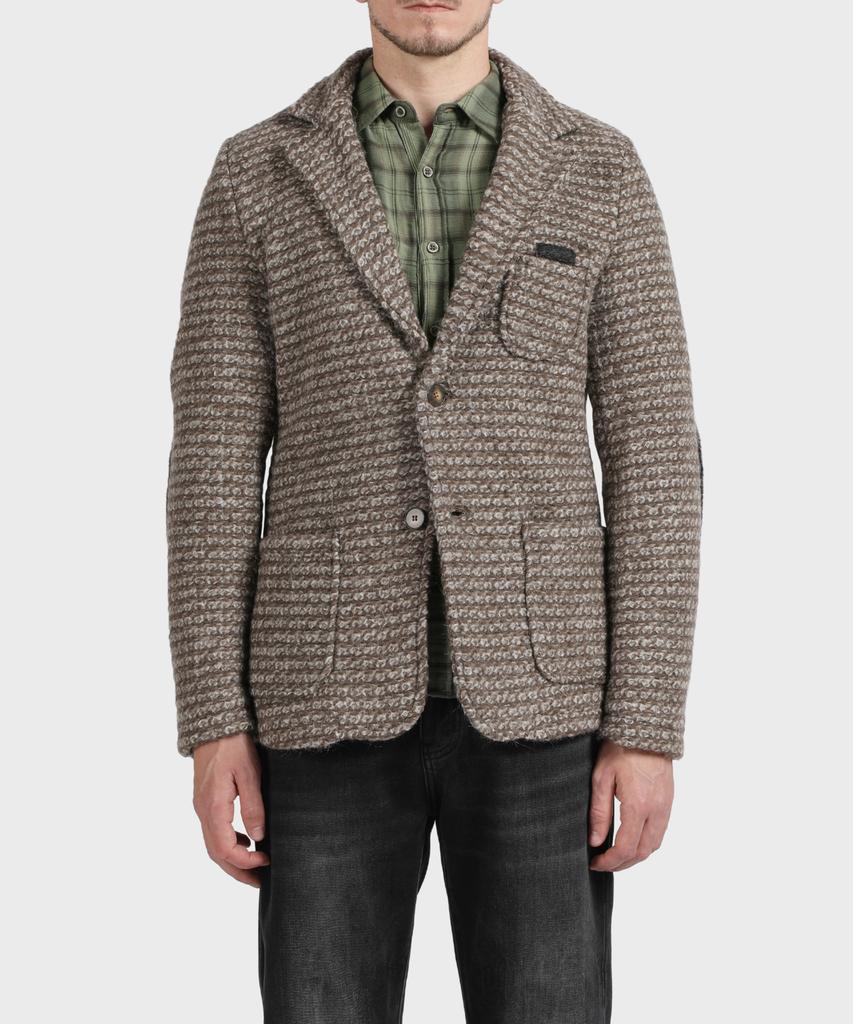 Panicale Brown Wool Blend Knit Jacket