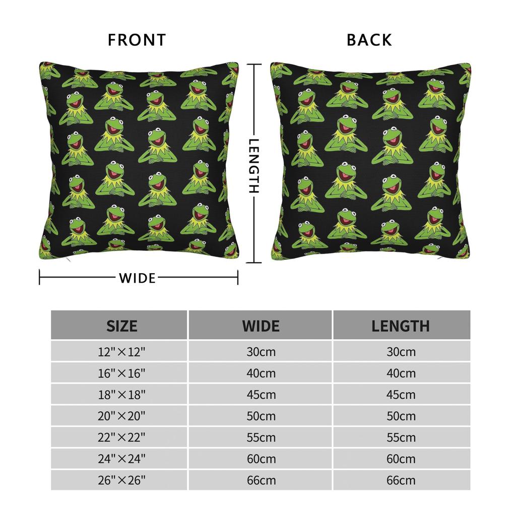 Kermit The Frog Square Pillow Cases Froggy Retro Tv Cushion Cover Funny Decorative Throw Pillow Case Cover For Home 40*40Cm