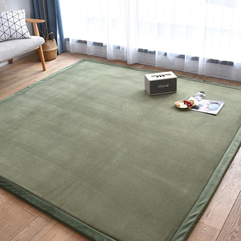 Deep Blue Tatami Floor Mat: 2cm Thick Coral Fleece, 3m X 2m