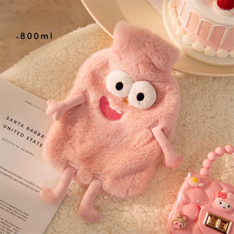 

The New Hot-selling Creative Funny Cartoon Hot Water Bottle Cute Plush Warm Water Bag Hand Warmer Foot Warmer Bed Warmer 800ml розовый