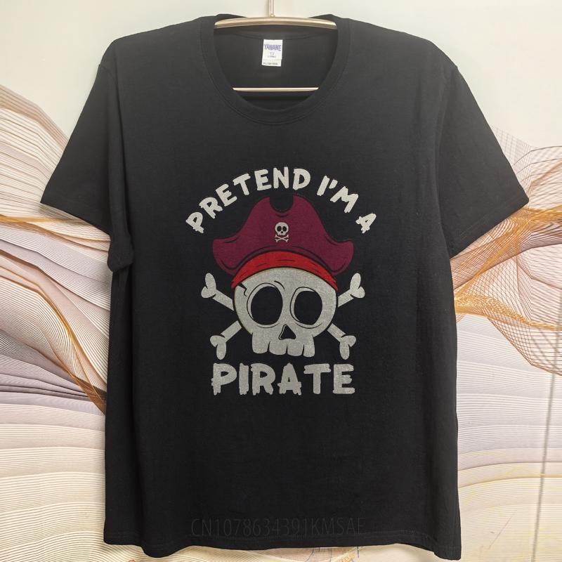 Plus Size Summer Teenagers T Shirt Pretend Im A Pirate Skull And Crossbones Short Sleeve Workout Oneck Tops Cotton Top Tees