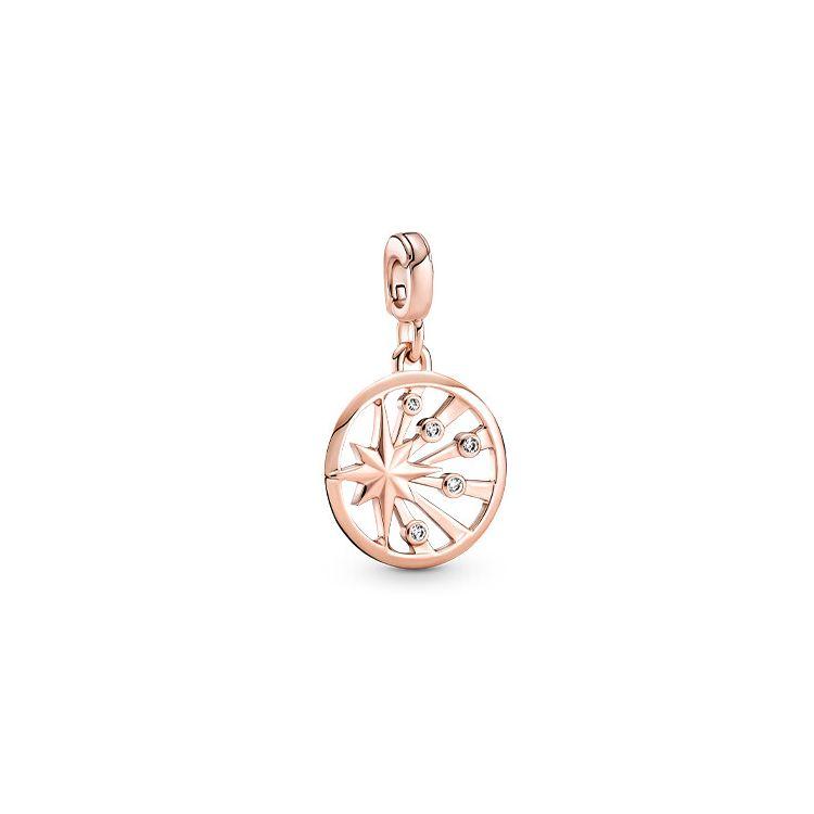 Pandora Me Series Life Light Medal 3D Personality Pendant Unisex Pendant 789676C01 Pink
