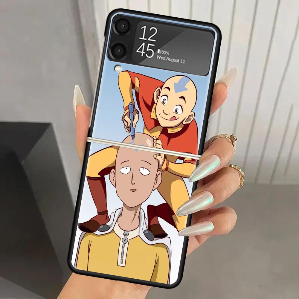 Anime Avatar The Last Airbender Hard PC Phone Case For Samsung Galaxy Z Flip 6 5 4 3 Black Cover ZFlip6 Flip5 Flip4 5G Foldable