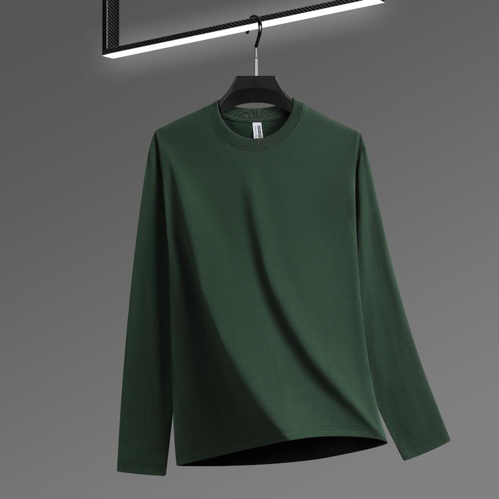 New Simple Basic Versatile Long-sleeved Men's Spring and Autumn High-quality Round Neck Inner Loose Bottoming Shirt Top