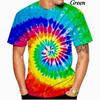 Colorful Tie-D 3D printed men's shirt, unisex short sleeved T-shirt, plus size