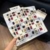 Sen green flower print fresh imitation silk scarf premium versatile square scarf neck protection scarf trendy headscarf scarf women