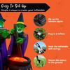 Joyfy 6 Ft Witches Cauldron Pot Halloween Inflatable Outdoor  Large Decorations with Flame Light for Halloween Decoration