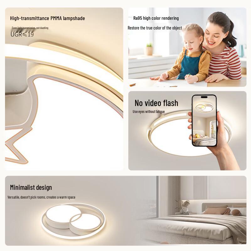 Creative Moon & Heart Dimmable Ceiling Lamp