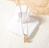 Creative design with colored diamond alloy letter M pendant women's necklace, simple and versatile daily commuter jewelry