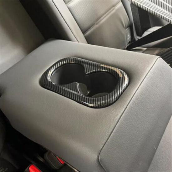 Carbon Fiber Rear Water Cup Holder Frame Cover Trim For Honda CR-V CRV 2023 2024