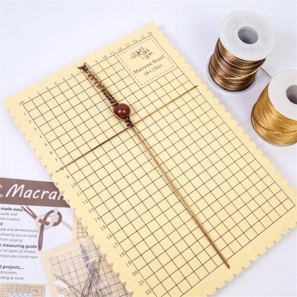 DIY Sada Řemeslná Silná Pěnová Macramé Deska a Špendlíky 6x9in 16x24cm Mřížková Deska Lehká Přenosná Uzlíkovací Deska Výroba Náramků