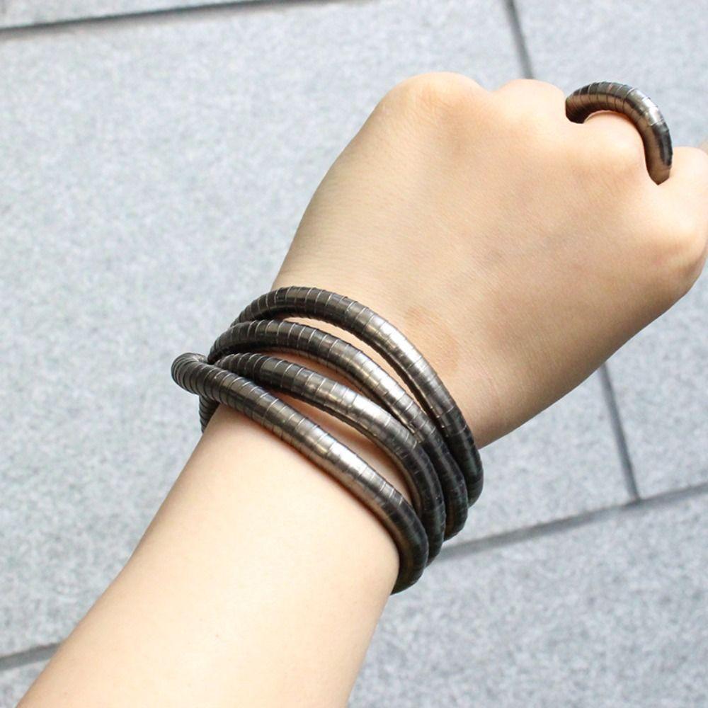 Gold Color Bendable Snake Necklace Alloy Bracelet Flexible Choker  Jewelry Accessories
