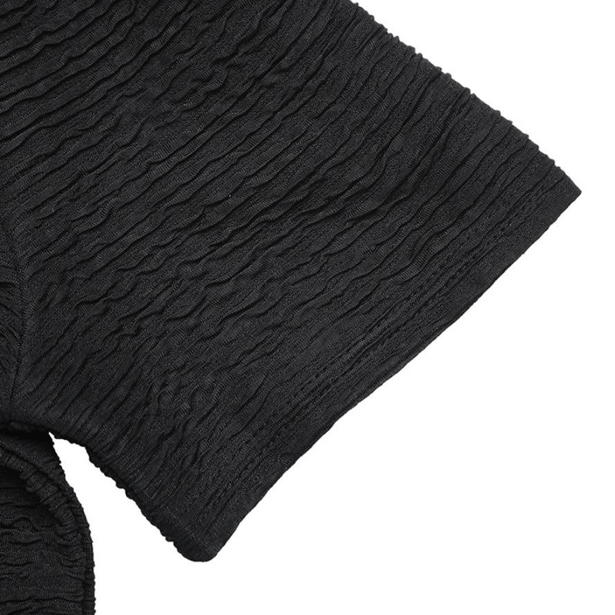 YYFSK Women's Fashion Casual Summer Spring Solid Color Print Short Sleeve V-Neck Blouses & Shirts