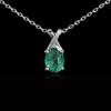 Simple Design Natural Emerald 925 Sterling Silver Pendant Necklace 1.5.ct Real Gemstones Fine Jewelry for Women's Birthday Gift