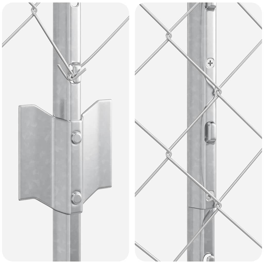 Chain Link Fence with Posts 10 x 1.4 m (W x H) Hot Dip Galvanized Steel