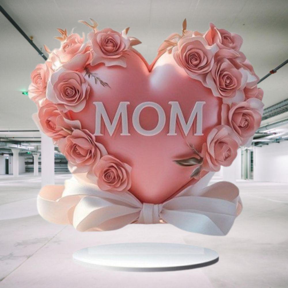 Acrylic Mom Tabletop Sign Romantic Heart Shaped Table Ornament  Coffee Table