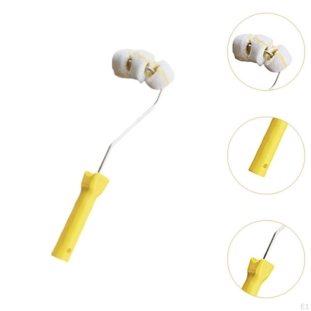 Curved Pipe Roller Brush Paint Tube Polypropylene Structure Steel Polyester Bristles Suitable