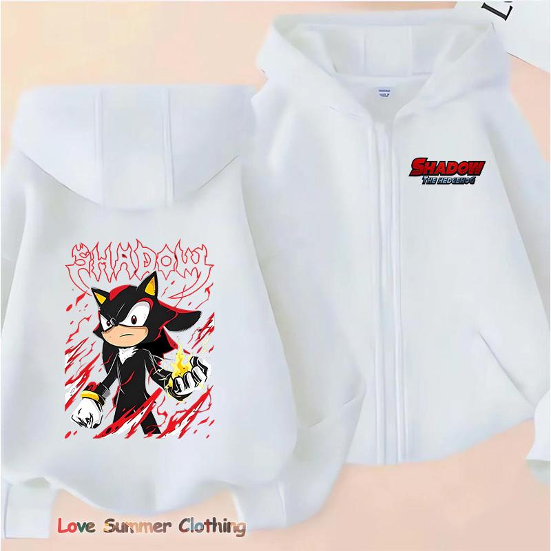 Chlapecká mikina na zip ježek Dívčí podzimní bunda s kapucí Zip sonic Podzimní stín Pulovr Ležérní mikina Velikost 100-160