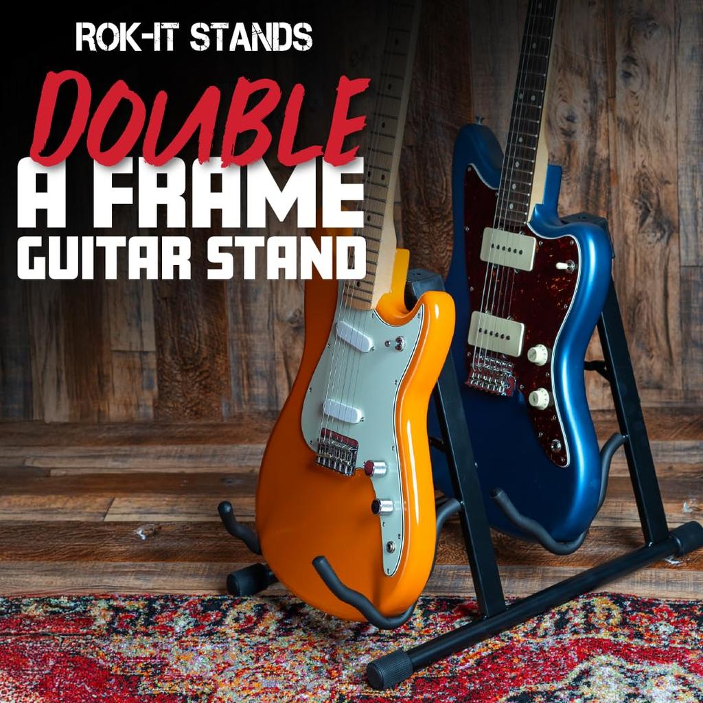 GATOR Frameworks Folding Guitar ROK-IT RI-GTRAU2X Two-Piece Stand, A-Type