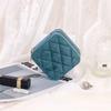 Rhombus Velvet Jewelry Box with Mirror Women Travel Portable Earrings Ring Necklace Storage Display Jewelry Organizer Box