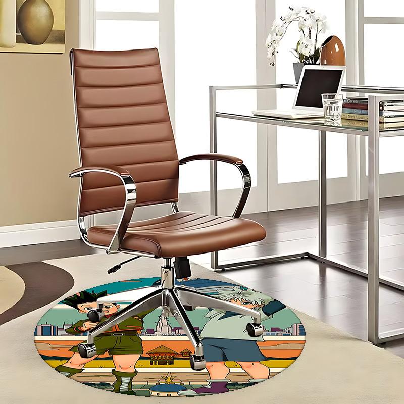 

1pc Anime Cartoon Design Round Carpet - Office Chair Mat, Non-Slip Rug for Home Decor, Living Room, Bedroom, Game Room, Dormitory Flooring, Seasonal G 80cm by 80cm