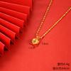 Vietnamese gold-plated necklace for women, long-lasting color, vintage heart-shaped imitation gold jewelry, copper alloy accessory, new clavicle