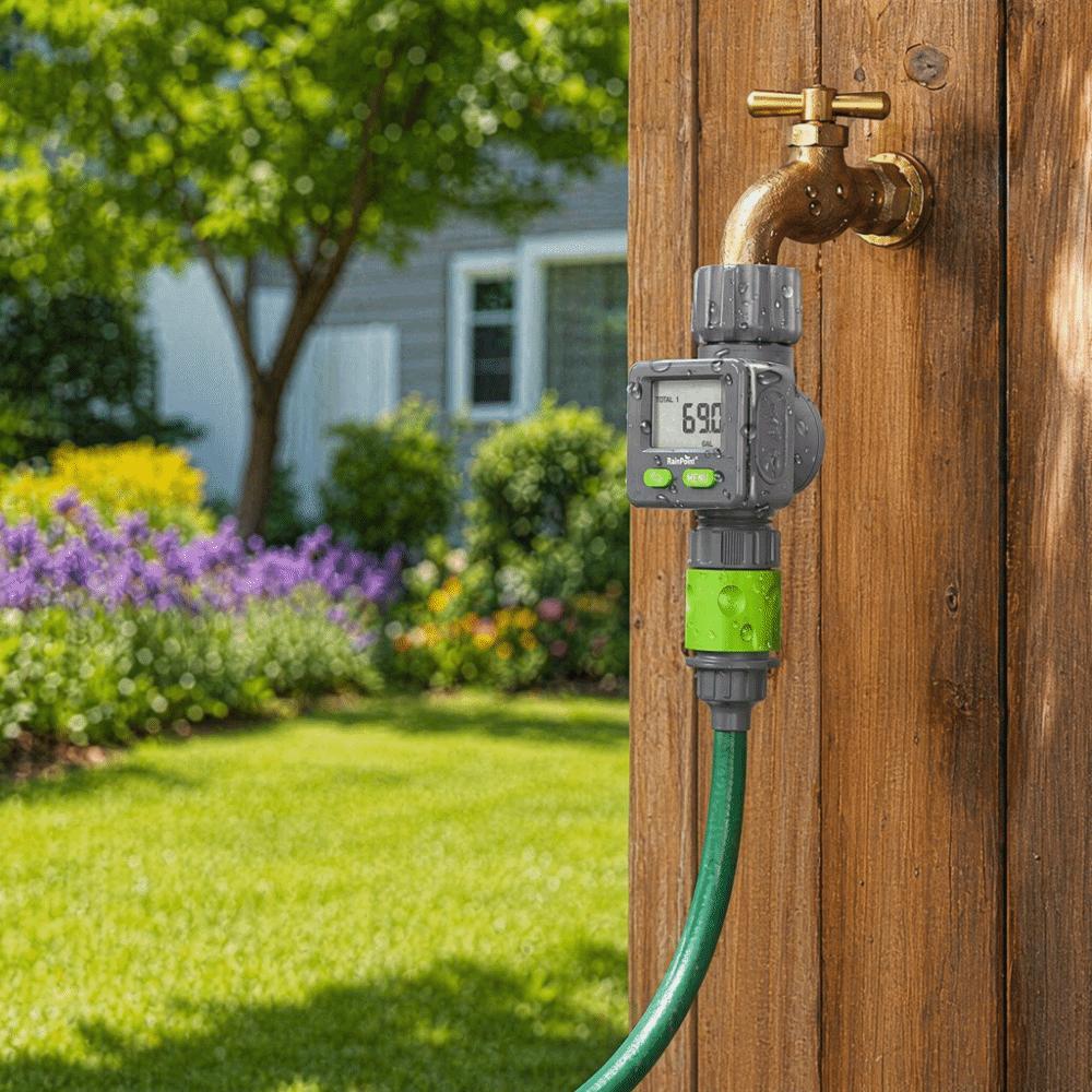 High Precision Water Flow Meter Flip Display Water Meter Flow Monitor Lawn Landscape Irrigation