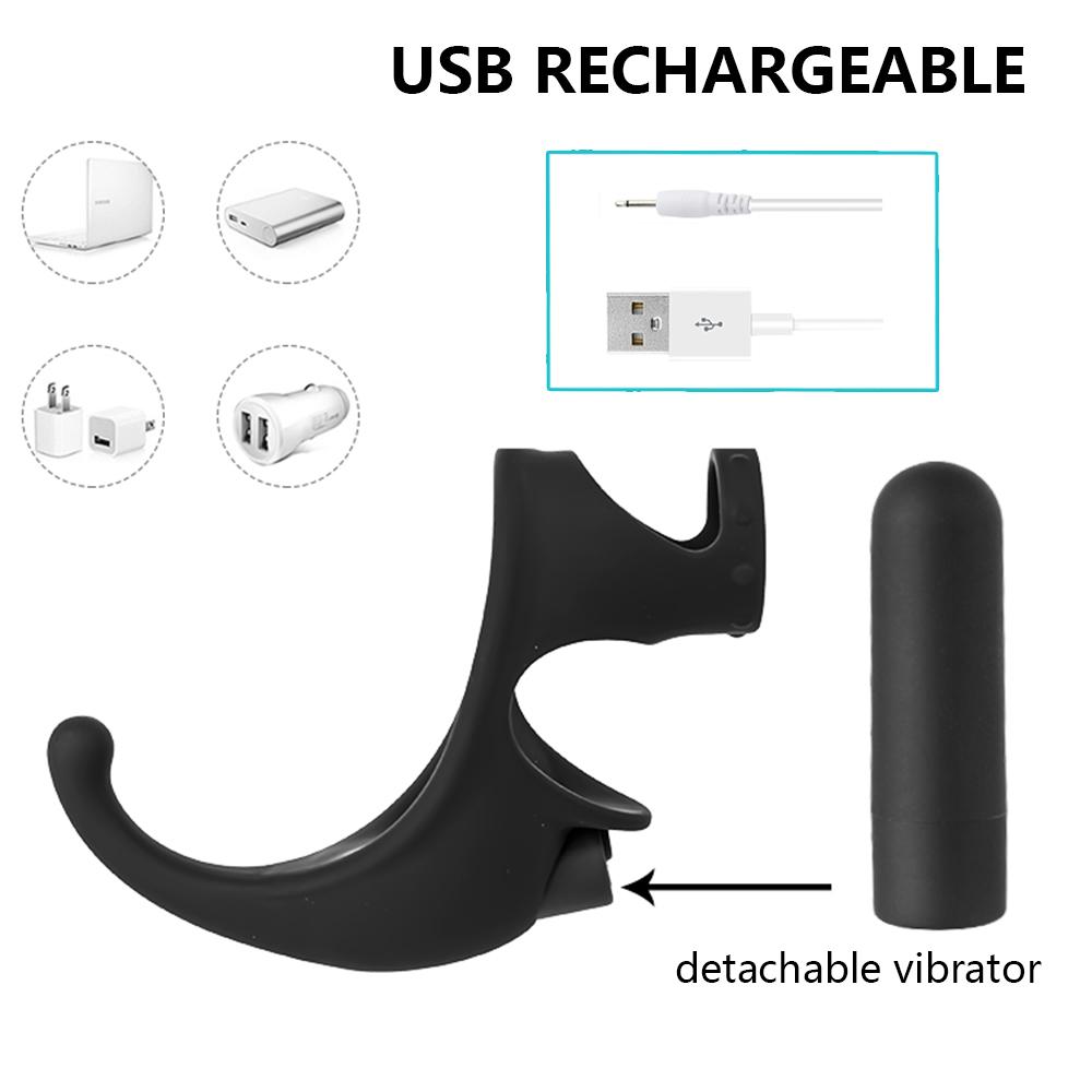 Inele pentru penis pentru testicule masculin Vibrator Vibrator Anal Clitoris Inel pentru penis Întârzierea ejacularei Scrotum Ball Stretcher Jucării sexuale pentru bărbați